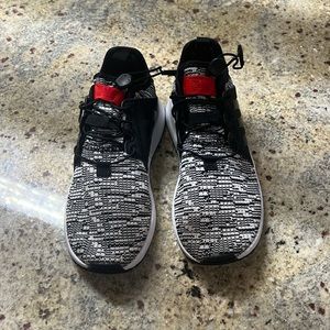 Kids Adidas sneakers Red,white and black Size 1